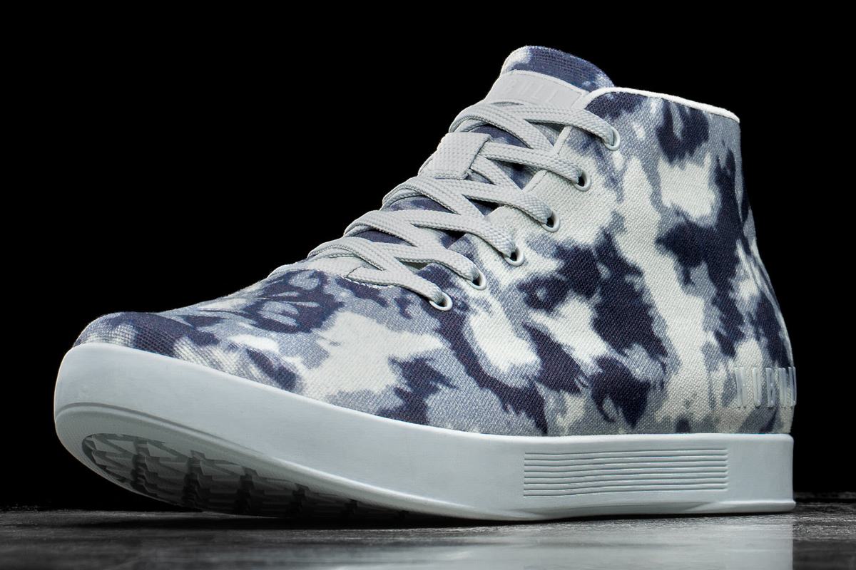 Nobull Tie-Dye Canvas Mid Men's Trainers Navy | Australia (DS4290)